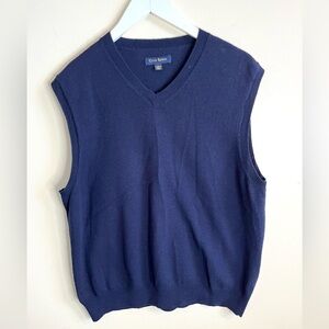 Club Room Men's 100% Merino Wool Deep Blue V-Neck Sweater Vest